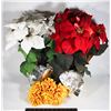 BOX OF ARTIFICIAL FLOWERS