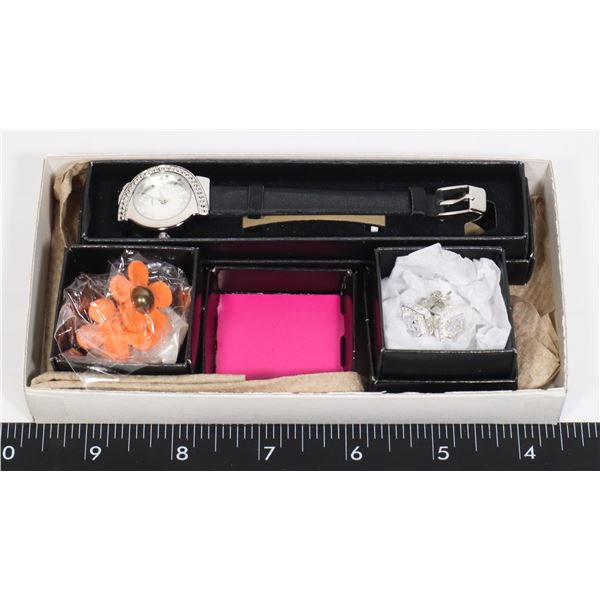 BOX OF COSTUME JEWELRY - 3 PIECES