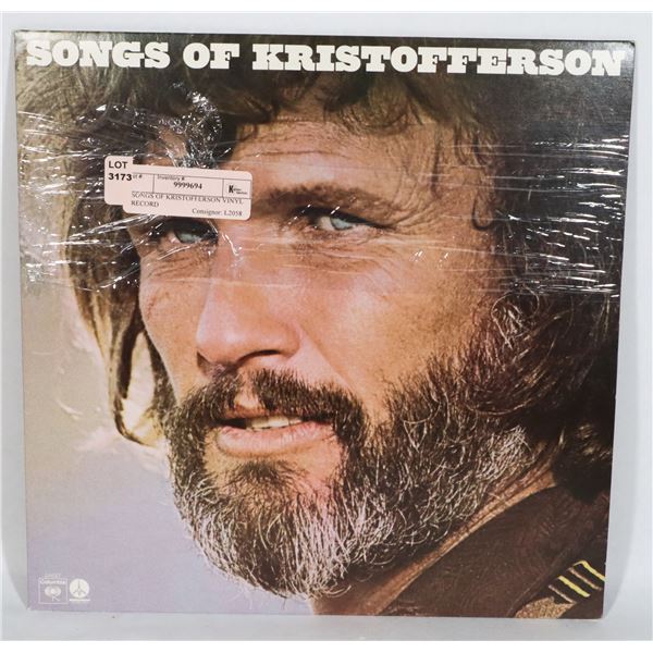 SONGS OF KRISTOFFERSON VINYL RECORD