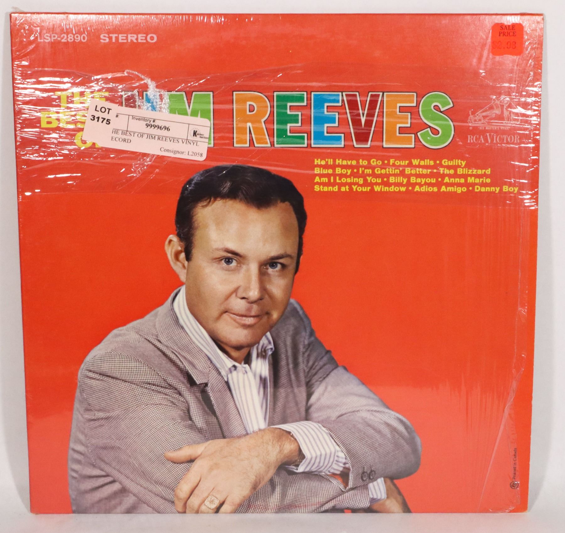 THE BEST OF JIM REEVES VINYL RECORD