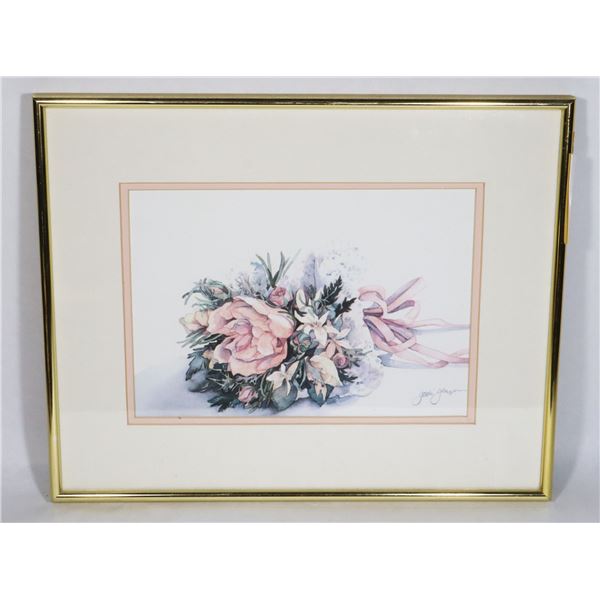 FRAMED FLOWER  ART 15X12"