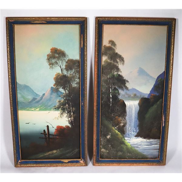 X2 HAND PAINTED ART FRAMED 21.5X 11"