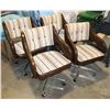SET OF 4 VINTAGE ROLLING BASE CHAIRS