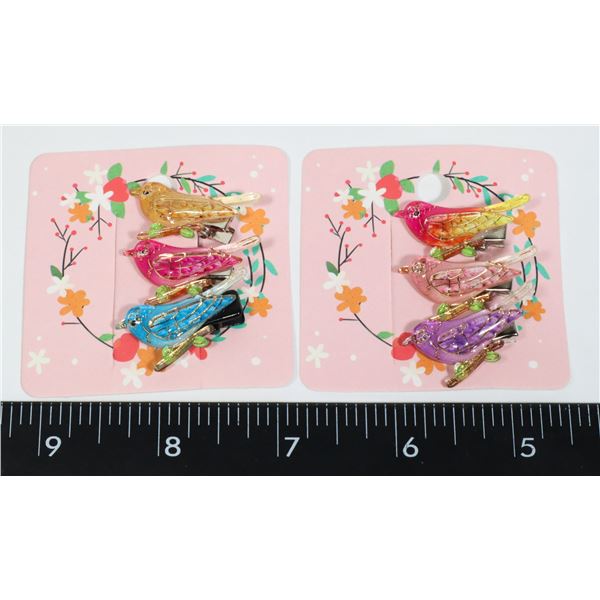 6 NEW BIRD DESIGN CLAW CLIPS