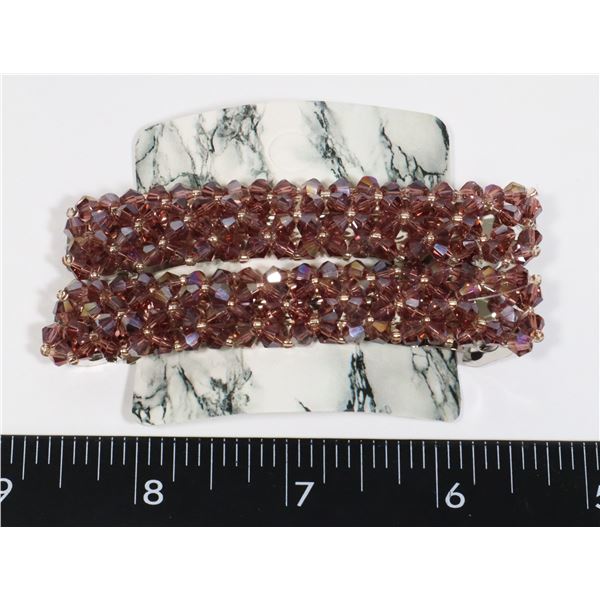 NEW BEADED FLOWER FRENCH HAIR CLIPS