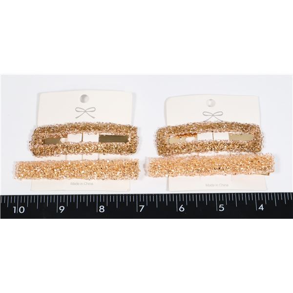 2 SETS OF NEW CHAMPAGNE RHINESTONE HAIR