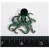 NEW GREEN RHINESTONE OCTOPUS BROCH
