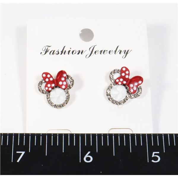 NEW MINNIE MOUSE THEME RHINESTONE EARRINGS