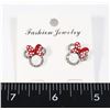 Image 1 : NEW MINNIE MOUSE THEME RHINESTONE EARRINGS