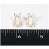NEW BUNNY STUD EARRINGS FAUX PEARL ACCENT