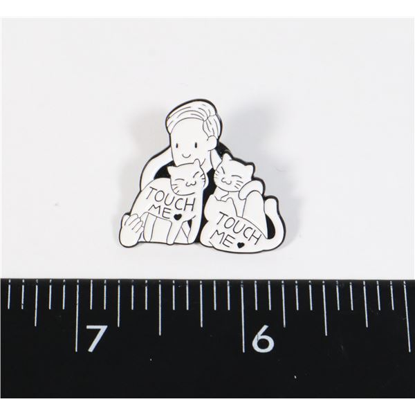 NEW CAT THEME LAPEL PIN. TOUCH ME