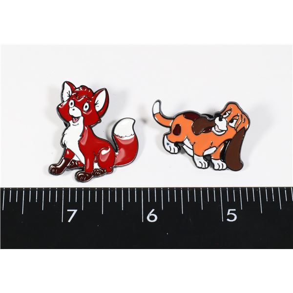 NEW SET OF FOX AND THE HOUND THEME LAPEL PINS
