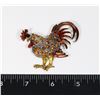 NEW RHINESTONE ROOSTER BROOCH