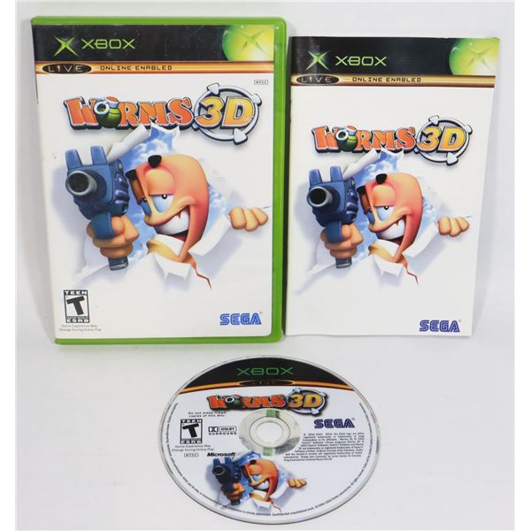 #187 XBOX GAME CIB WORMS 3D