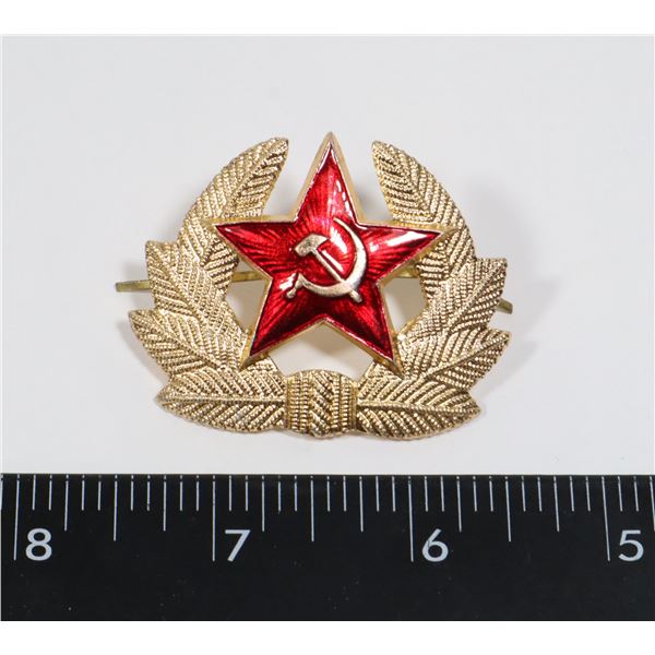 #393 COMMUNIST CAP BADGE INSIGNIA SOVIET CCCP