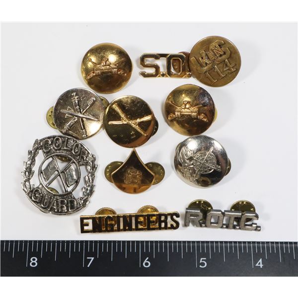 #394 LOT OF 11 AMERICAN MILITARY INSIGNIA BADGES