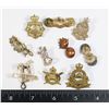 Image 1 : #413 LOT OF 10 ASSORTED COLLAR BADGES MILITARY