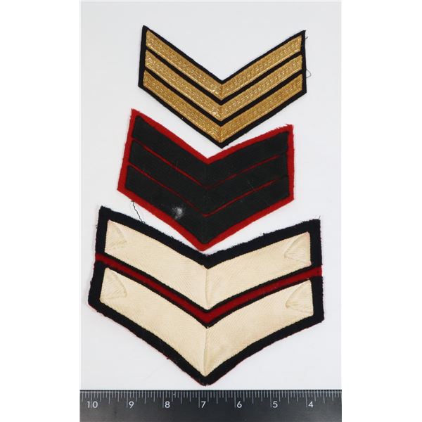 #465 LOT OF 3 LARGE SIZE CHEVRON RANK INSIGNIA