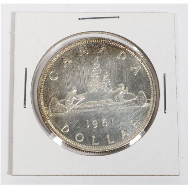 #501 1961 CANADIAN $1 VOYAGEUR SILVER DOLLAR COIN