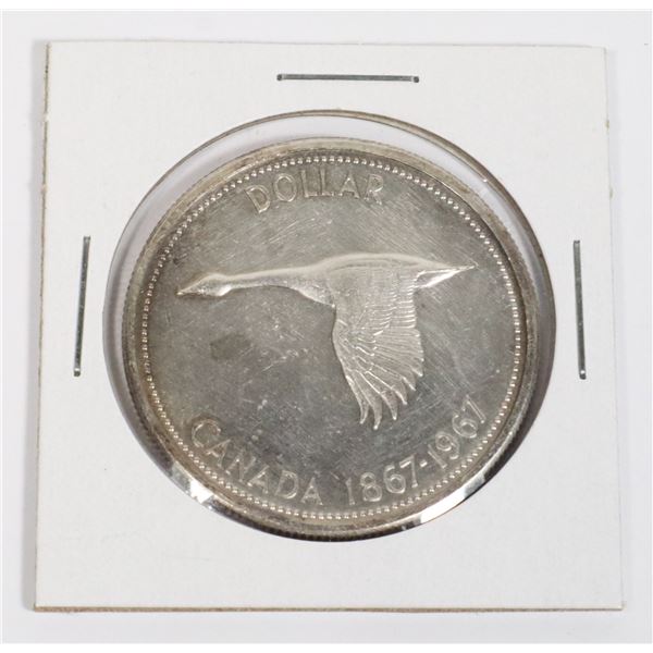 #504 1967 CANADIAN $1 CENTENNIAL GOOSE SILVER