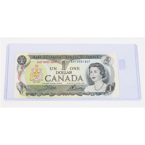 #509 1973 $1 ONE DOLLAR CANADA PAPER MONEY BILL