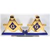 Image 2 : #623 PAIR FREEMASON MASONIC PORCELEN DECANTERS