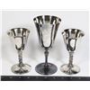 Image 1 : #656 ELECTRO PLATED 3 PIECE CUP SET VINTAGE