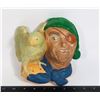 Image 1 : #665 CHALKWARE PIRATE PARROT WALL ART MID 20TH