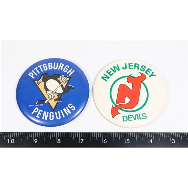 #743 VINTAGE BUTTON NHL NEW JERSEY DEVILS +