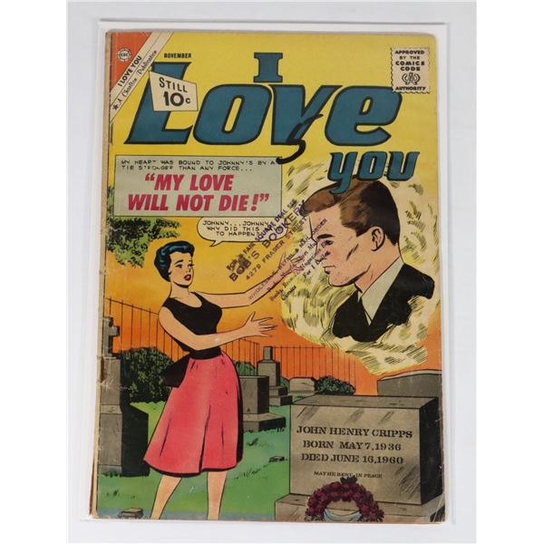 #836 CDC CHARLTON COMICS I LOVE YOU NOVEMBER 1961