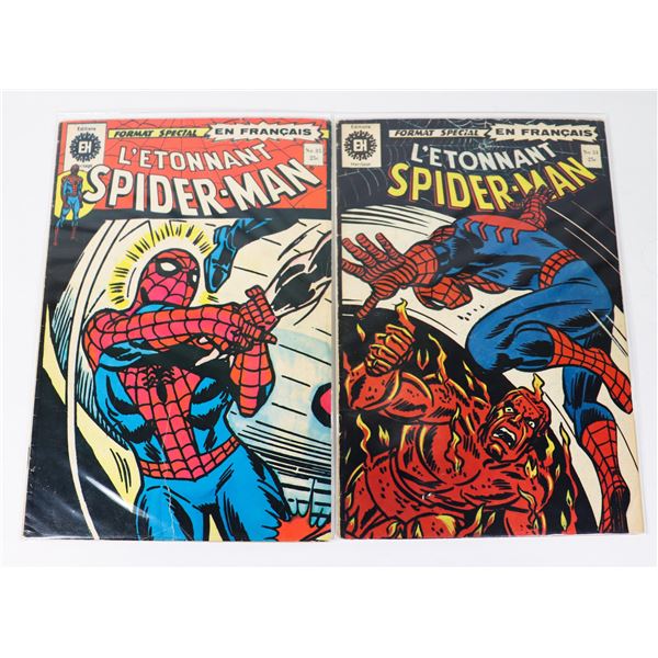 LOT OF 2 L'ETONNANT SPIDER-MAN FRENCH COMIC BOOKS