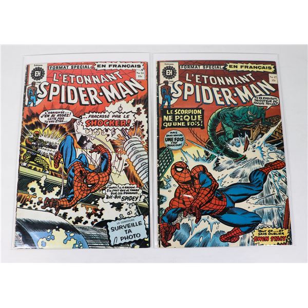 LOT OF 2 L'ETONNANT SPIDER-MAN FRENCH COMIC BOOKS