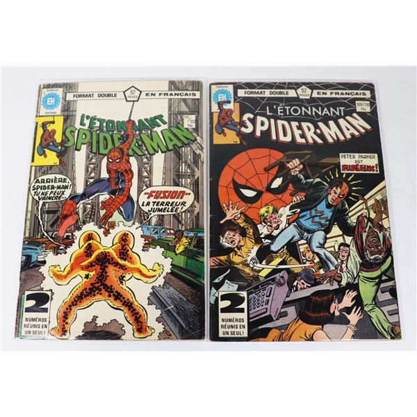 LOT OF 2 L'ETONNANT SPIDER-MAN FRENCH COMIC BOOKS