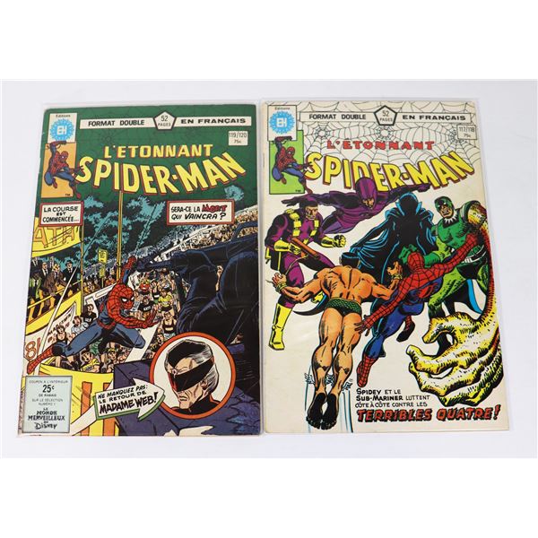 LOT OF 2 L'ETONNANT SPIDER-MAN FRENCH COMIC BOOKS