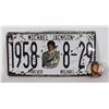 Image 1 : MICHAEL JACKSON LICENSE PLATE AND VINTAGE MICHAEL
