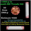 Image 1 : Shotgun Lincoln 1c roll, 1966-p 50 pcs Bank Wrapper.