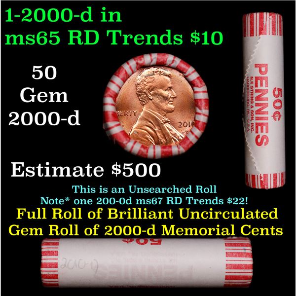 Shotgun Lincoln 1c roll, 2000-d 50 pcs N.F. String & Son Wrapper.