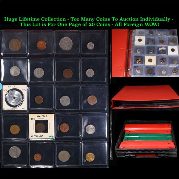 Huge Liifetime Collection - Too Many Coins To Auction Individually - This Lot is For One Page of 20 
