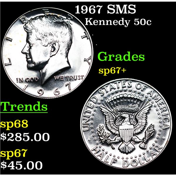 1967 SMS Kennedy Half Dollar 50c Grades sp67+