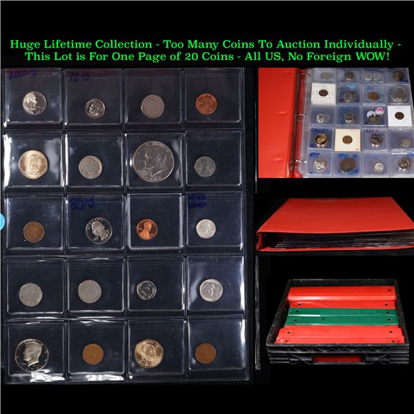 Huge Liifetime Collection - Too Many Coins To Auction Individually - This Lot is For One Page of 20 