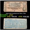 Image 1 : 1864 $10 Confederate Note, T68 Grades xf
