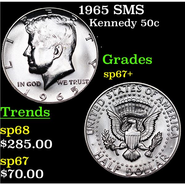 1965 SMS Kennedy Half Dollar 50c Grades sp67+