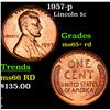 Image 1 : 1957-p Lincoln Cent 1c Grades Gem+ Unc RD