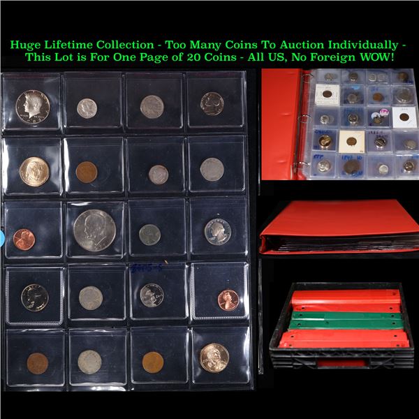Huge Liifetime Collection - Too Many Coins To Auction Individually - This Lot is For One Page of 20 