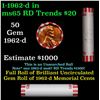 Image 1 : Shotgun Lincoln 1c roll, 1962-d 50 pcs Bank Wrapper.
