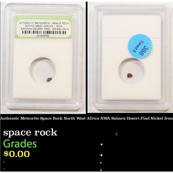 Authentic Meteorite Space Rock - North West Africa Sahara Desert Nickel Iron Graded By INB