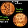 Image 1 : 1939-p Lincoln Cent 1c Grades GEM++ Unc RD