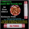 Image 1 : Shotgun Lincoln 1c roll, 1968-d 50 pcs Bank Wrapper.