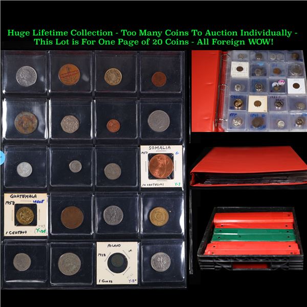 Huge Liifetime Collection - Too Many Coins To Auction Individually - This Lot is For One Page of 20 