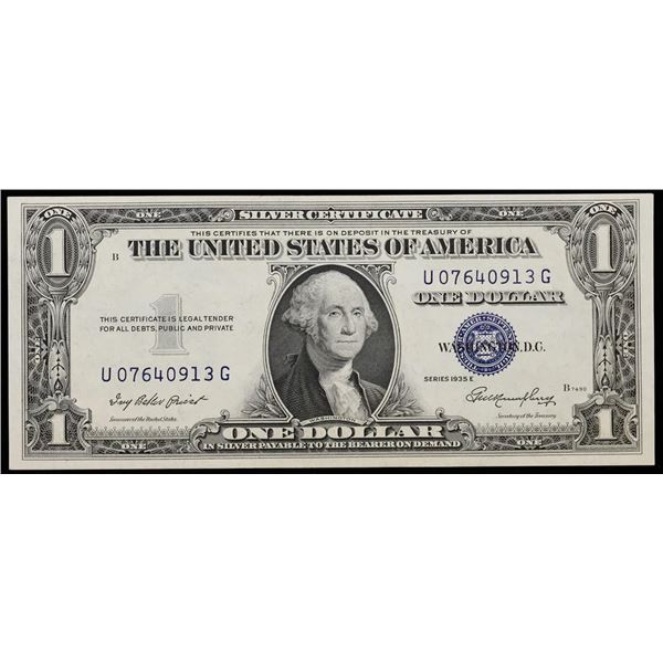 1935E $1 Blue Seal Silver Certificate Grades Gem CU